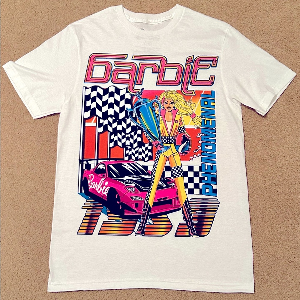 Barbie NASCAR Phenomenal 1959 Neon Graphic T-Shirt Adult Small